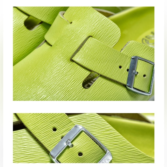 Birkenstock Bostons concepts Lime Grooved Leather - Euro 38/7 narrow - Picture 2 of 10